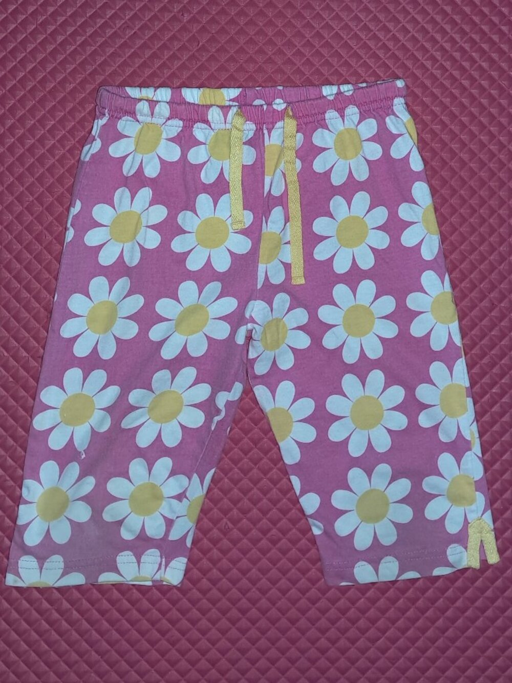 MINI BODEN Flower Pattern Lightweight Cotton Capris Pants Drawstring